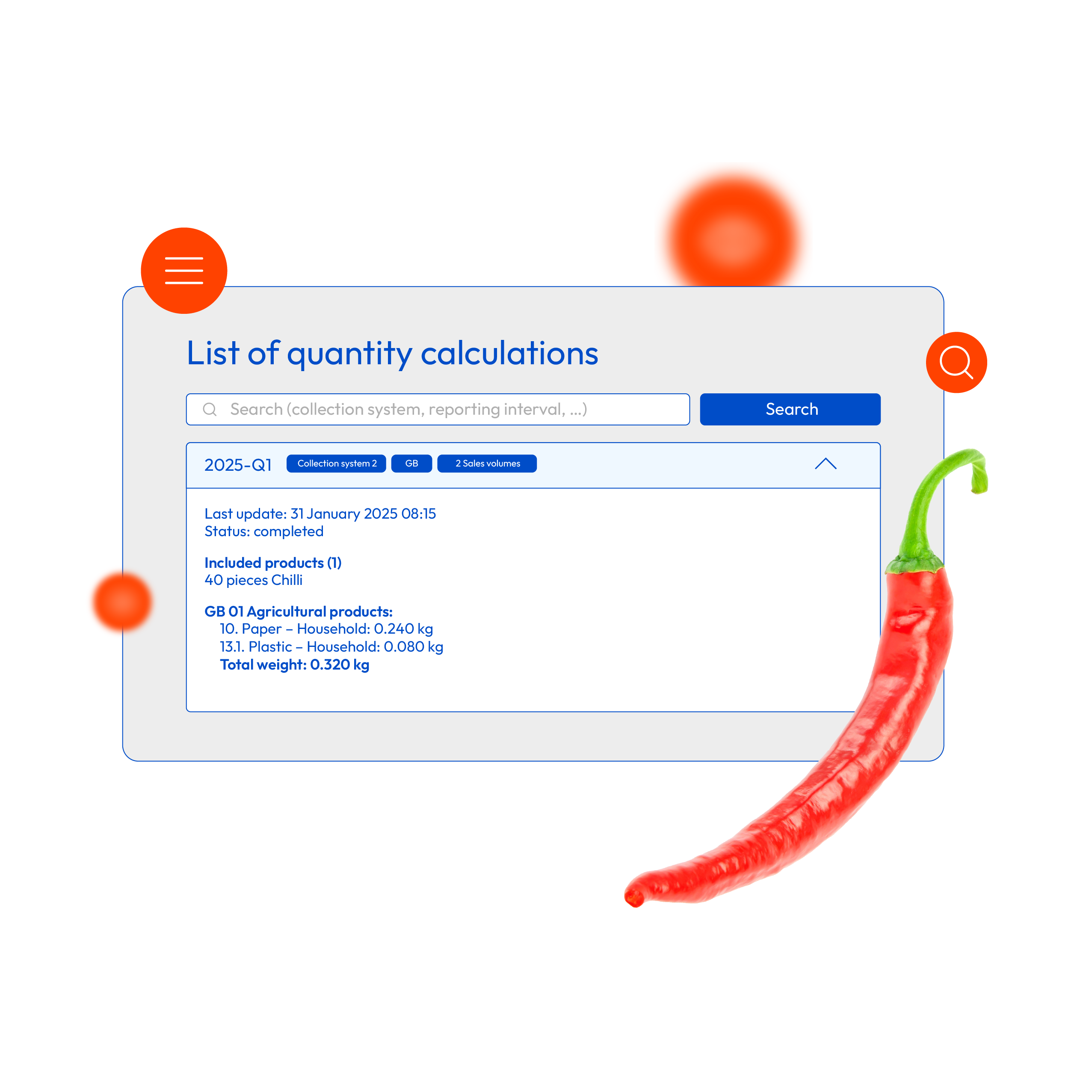 List of quantity calculations
